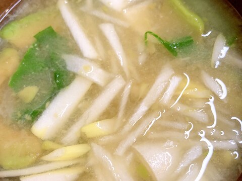 レンチンだけ！アボガドとチンゲン菜の味噌汁